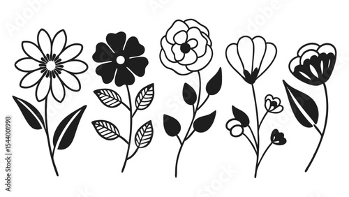 Minimal Botanical Floral Line Art Pack
