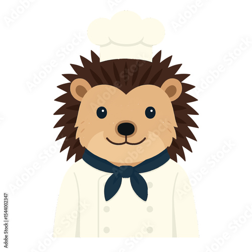 hedgehog in chef clothes animal vector on white background vector animal in chef costume on white background