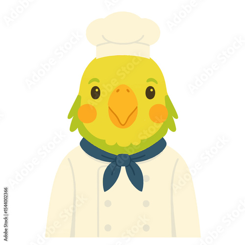 parrot in chef clothes animal vector on white background vector animal in chef costume on white background