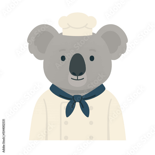 koala in chef clothes animal vector on white background vector animal in chef costume on white background