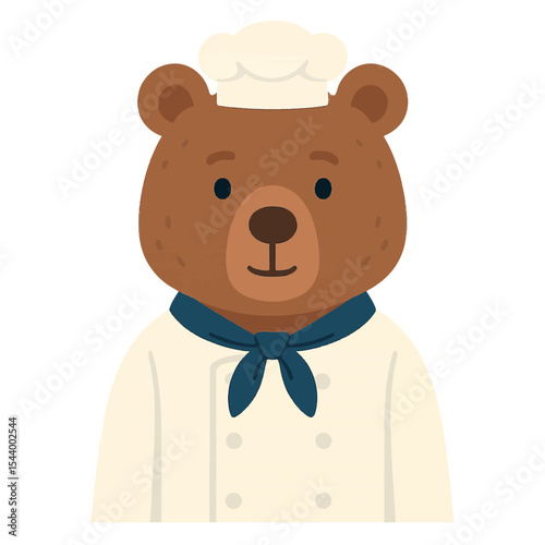 bear in chef clothes animal vector on white background vector animal in chef costume on white background