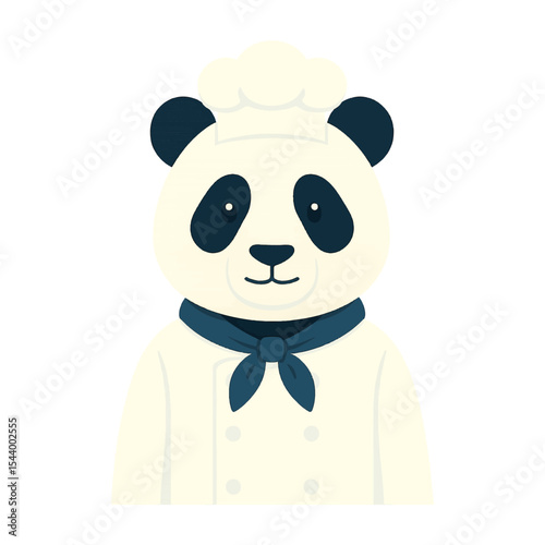 panda in chef clothes animal vector on white background vector animal in chef costume on white background
