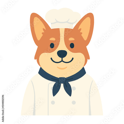 corgi in chef clothes animal vector on white background vector animal in chef costume on white background