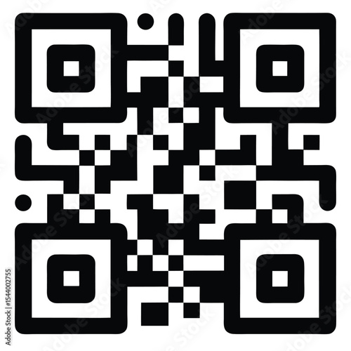 Detailed of Black and White QR Code with Unique Patterning Arrangement