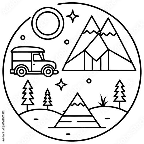 Simple Camp Icons Illustration