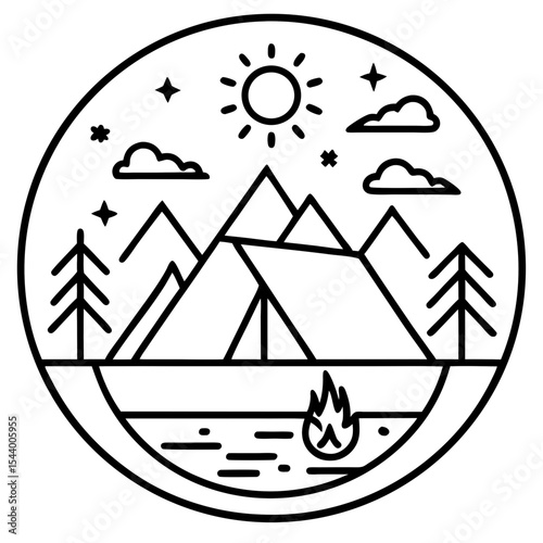 Simple Camp Icons Illustration