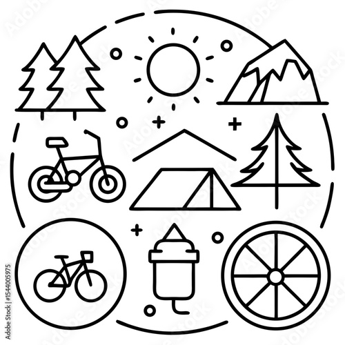 Simple Camp Icons Illustration