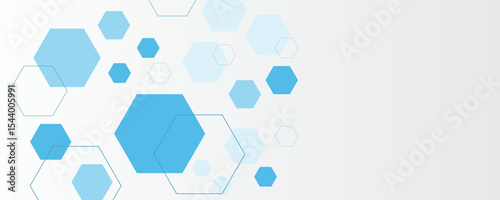 Abstract blue hexagon banner background. Eps10