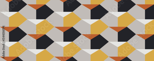 colorful hexagon background cube shape and irregular color with non-repeating pattern