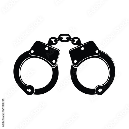 Unique handcuff silhouette vector illustration on white background