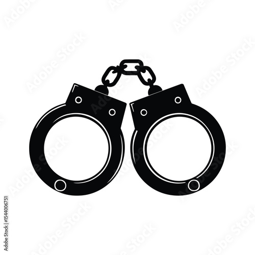 Unique handcuff silhouette vector illustration on white background