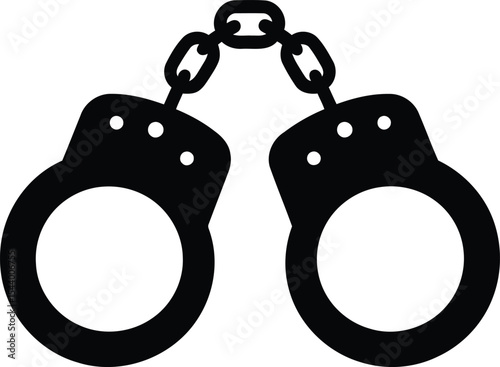 Unique handcuff silhouette vector illustration on white background