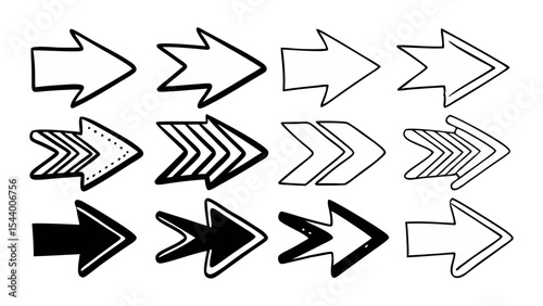 Colorful Flat Arrow Icon Set
