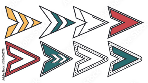 Colorful Flat Arrow Icon Set
