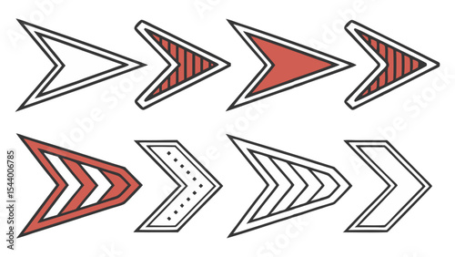 Colorful Flat Arrow Icon Set

