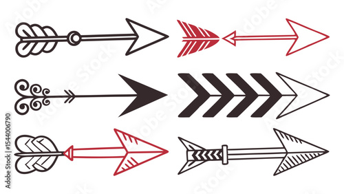 Colorful Flat Arrow Icon Set
