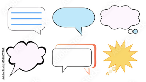 Flat Speech Bubble Vector Icons
