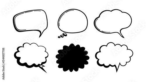 Flat Speech Bubble Vector Icons
