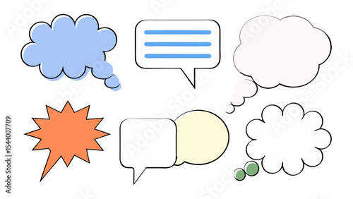 Flat Speech Bubble Vector Icons
