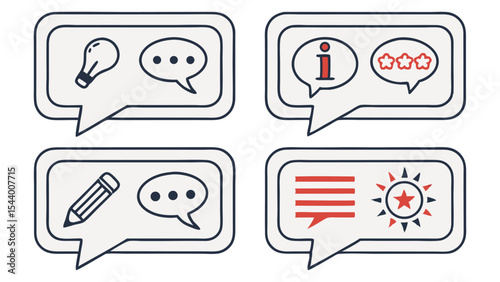 Flat Speech Bubble Vector Icons
