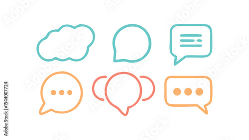 Flat Speech Bubble Vector Icons

