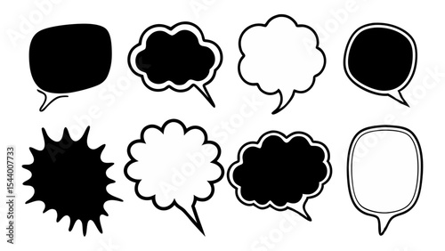 Flat Speech Bubble Vector Icons
