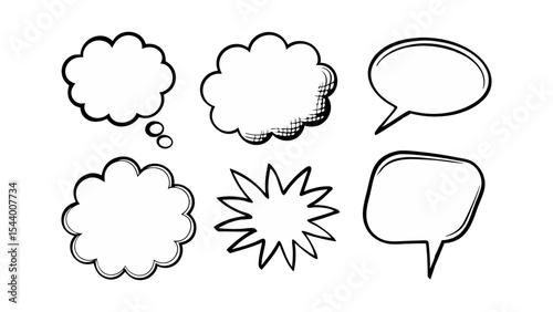 Flat Speech Bubble Vector Icons
