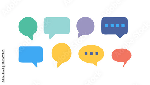 Flat Speech Bubble Vector Icons
