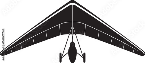 Hang glider silhouette top view vector illustration