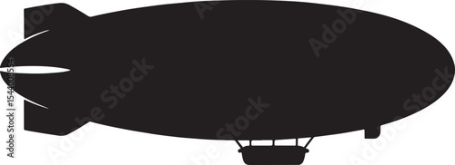 Classic airship blimp silhouette vector illustration