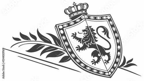 Majestic Lion Crest Generated AI Heraldry Design