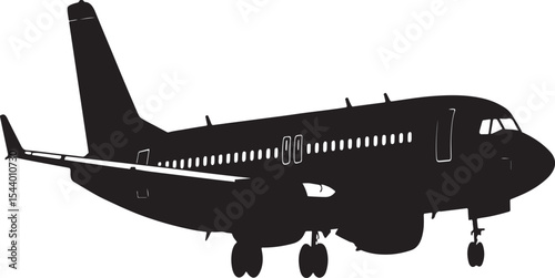 Airplane silhouette landing gear down silhouette