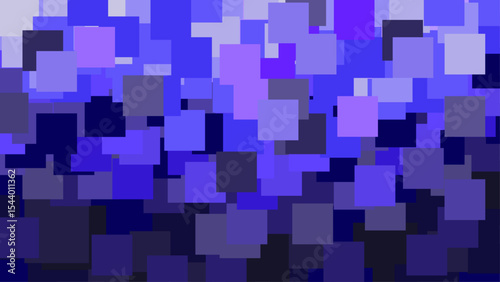 A digital abstract background featuring a dynamic pattern of overlapping squares in blue