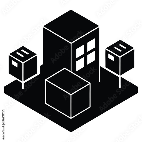 3d render of a building
