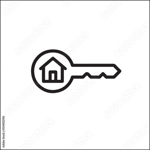 Key with House Home Ownership Icon