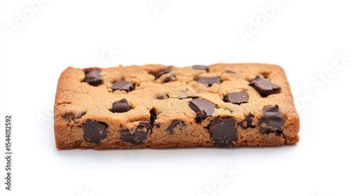 Delicious Homemade Chocolate Chip Cookie Dessert on White