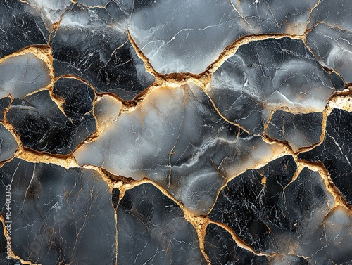 Cracked Dark Marble Texture with Natural Veins — Elegant Stone Background for Design, Architecture, and Editorial Use