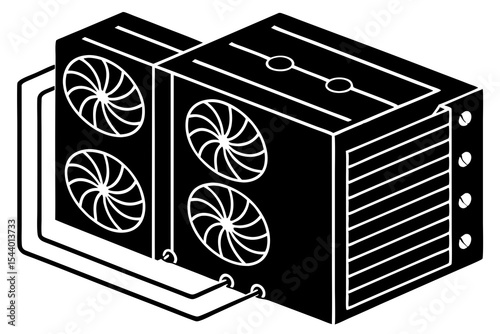 Advanced Server Cooling System with Digital Airflow Lines & High-Efficiency Fans