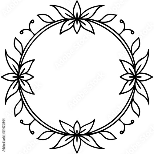White Background Floral Circle Design