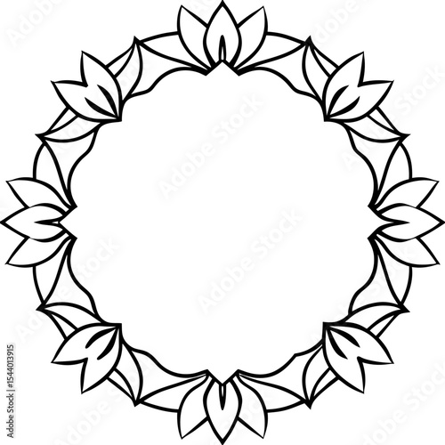 White Background Floral Circle Design