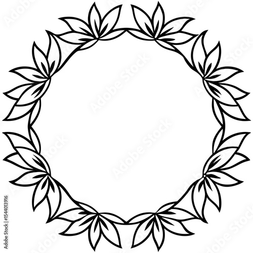 White Background Floral Circle Design