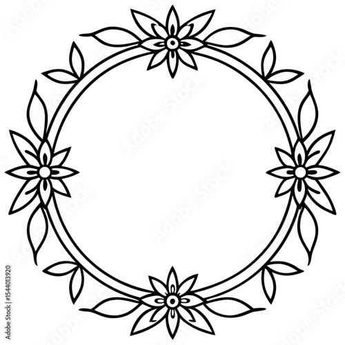 White Background Floral Circle Design