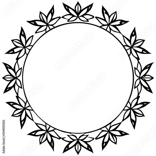 White Background Floral Circle Design