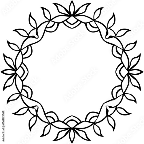 White Background Floral Circle Design
