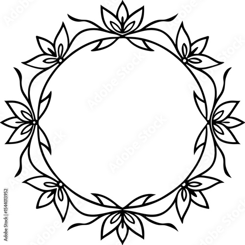 White Background Floral Circle Design