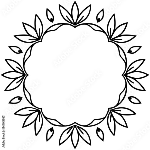 White Background Floral Circle Design