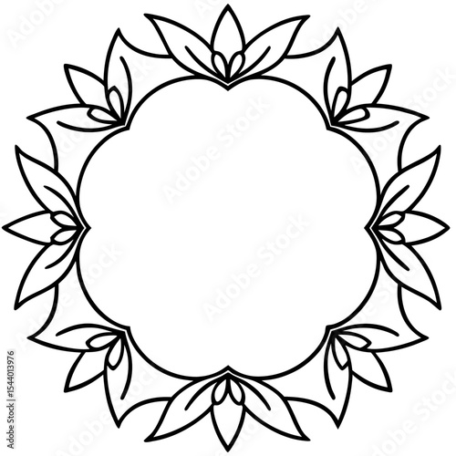 White Background Floral Circle Design