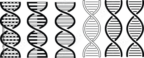 DNA icon set. Polygonal wireframe DNA molecule. Medical science, genetic biotechnology, chemistry biology, gene cell concept vector illustration isolated background. Innovation technology concept