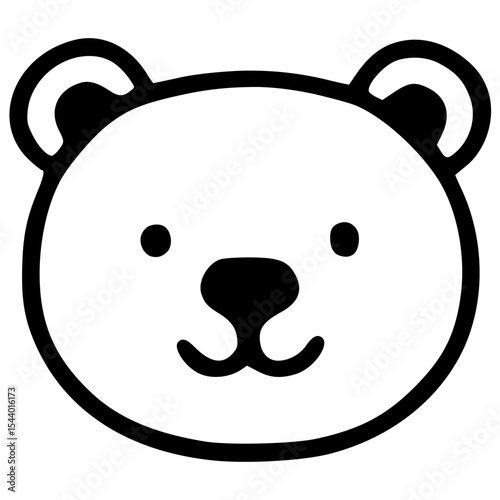Cute cartoon bear face
