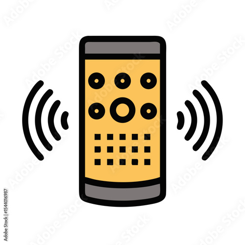 Smart speaker icon featuring a wireless speaker emitting sound waves for audio control - Smart Thermostat